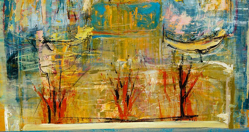 Sea and Land by Warren Hedgpeth – oil painting on wood