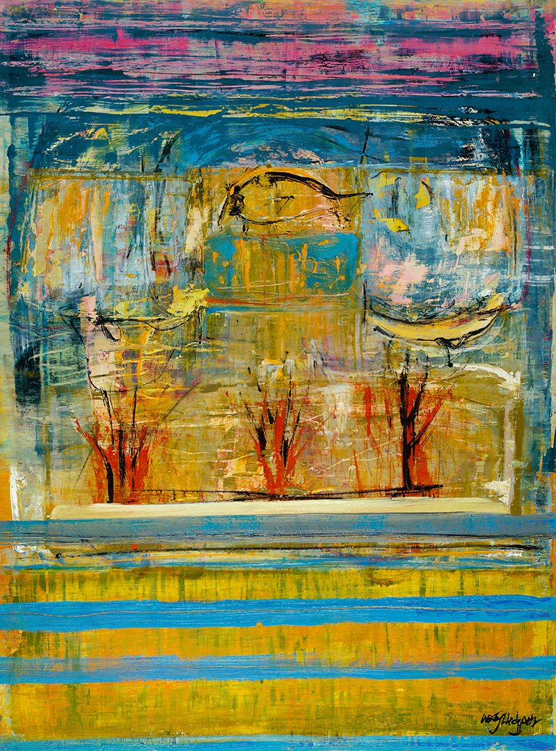 Sea and Land by Warren Hedgpeth – oil painting on wood