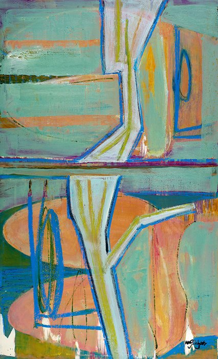 Zig Zag by Warren Hedgpeth – oil and encaustic painting on wood