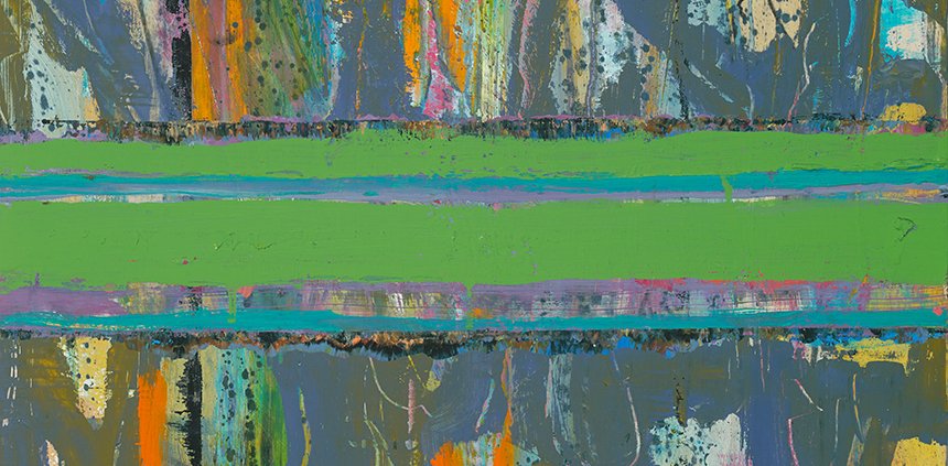 River Movement by Warren Hedgpeth – oil and encaustic painting on wood